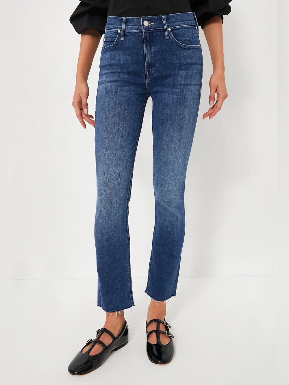 NWT Mother Petite Dazzler Mid-Rise Ankle Straight Jeans Sz 29P